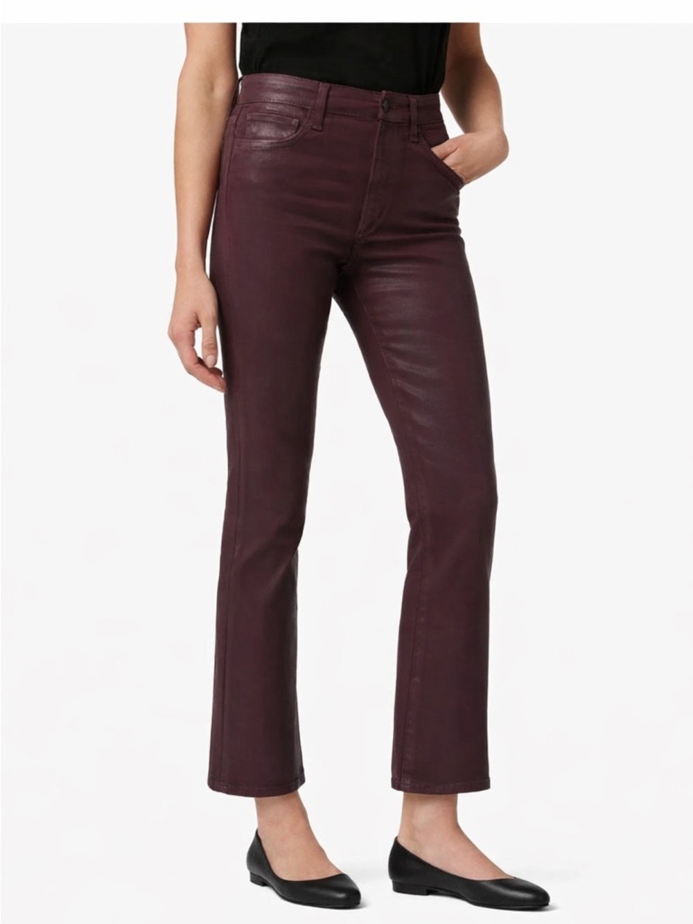 Joe’s Jeans Cropped Bootcut in Dark Burgundy HIGH RISE MSRP $218 NWT Size 27